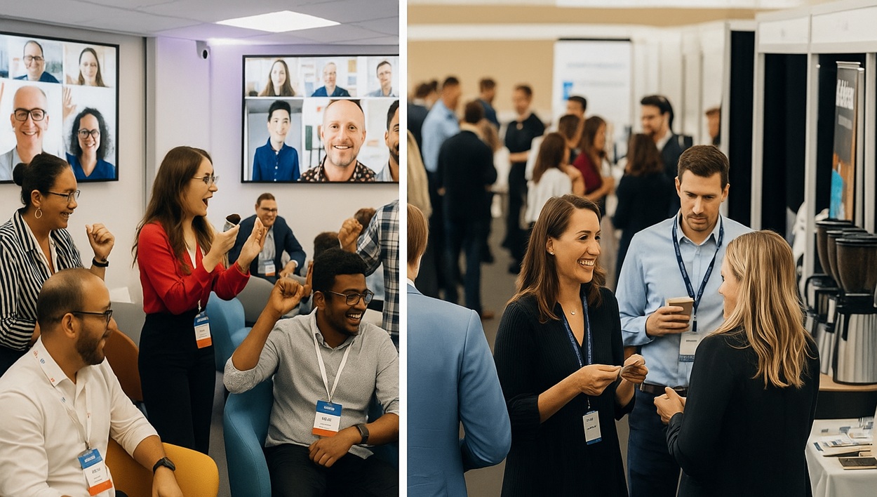 in person vs hybrid events