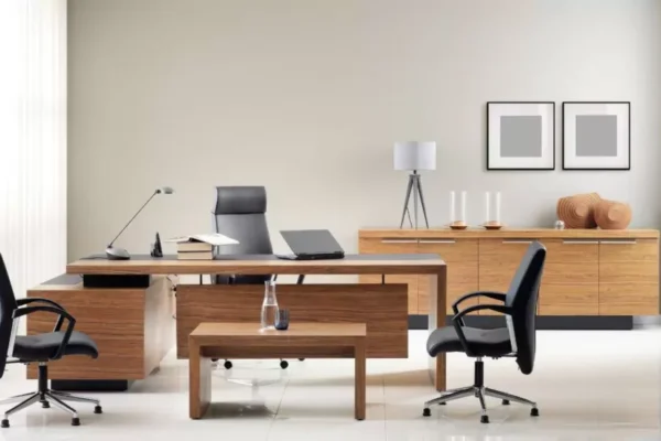 Stylish modular office furniture setup for collaborative workspace in Delhi